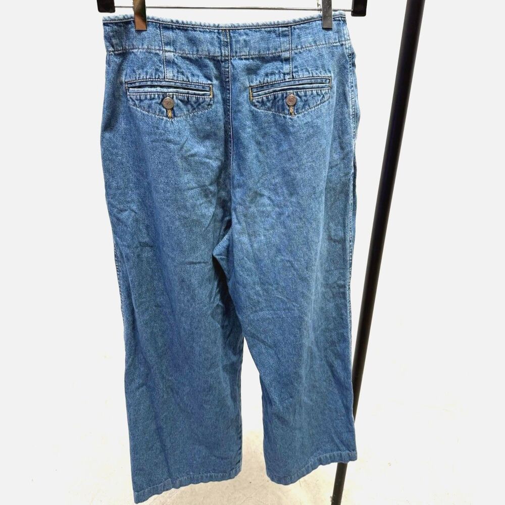 Liz Wear vintage pleated cropped medium wash deck pant - Picture 2 of 5